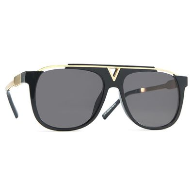 HDUBFY Oversized Sunglasses Women For Men Vintage Mirror Gradient Lens Metal Sun Glasses For Female UV400,1,One size