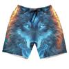 Wolf Face Men's Swim Trunks - Mighty Wolf Hawaiian Shorts for Men, Men's Summer Bathing Shorts Set 41 Size M view 1