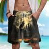 Howling Wolf Men's Swim Trunks - Moon Night Hawaiian Shorts for Men, Men's Summer Bathing Shorts Set 41 Size XL view 2