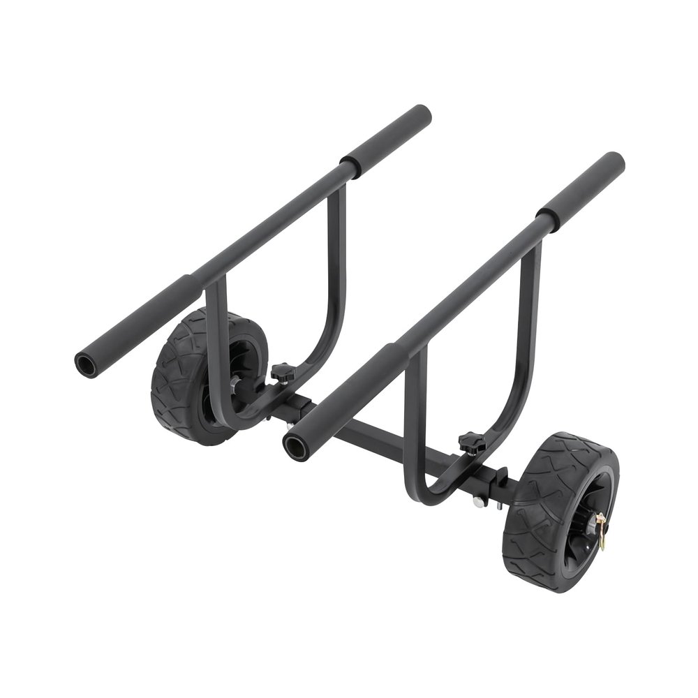 CheriMuMu Heavy Duty Kayak Cart, Width Adjustable Canoe Cart with 8inch Beach Wheels, Boat Dolly Cart Transport Carrier, Detachable Trolley for Canoes Paddleboards Float Mats, 220.46lbs Load Capacity
