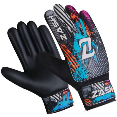 ZASH Soccer Goalie Gloves for Kids, Youth & Adult Football Goalkeeper Gloves Double Wrist Protection with 4-mm Latex Strong Grip Palm (Black, Size 5 Suitable for 9 to 12 Years Old)