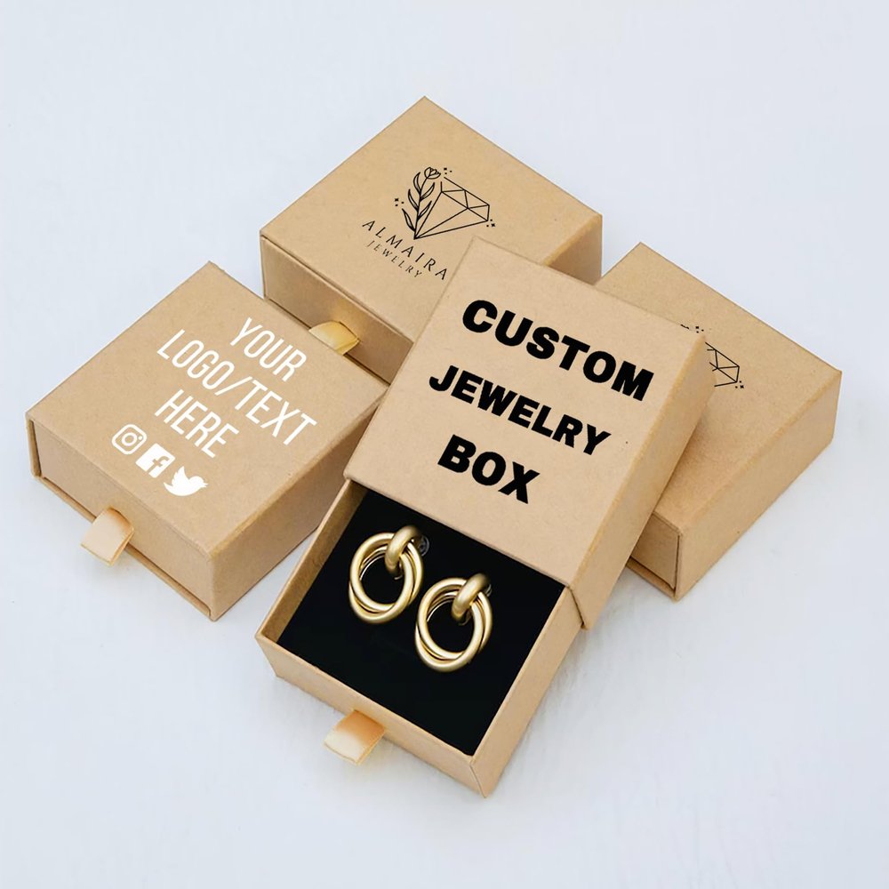 2-50pcs Custom Jewelry Boxes with Foam, Custom Jewelry Gift Box,Personalized Jewellry Packaging Boxes for Earrings, Necklaces, Bracelets and Other Accessories (5X5X4cm)