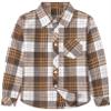 Betusline Girls' Plaid Flannel Shirt, Kids Long Sleeve Button Button Shirts Tops,F Brown & Gray #110-11 Years= Tag 170 view 1