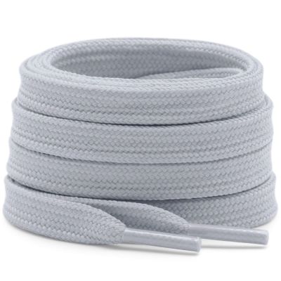 DELELE Solid Flat Shoe Laces: Hollow Thick Gray Shoelaces for Sneakers 2 Pair 35 inch