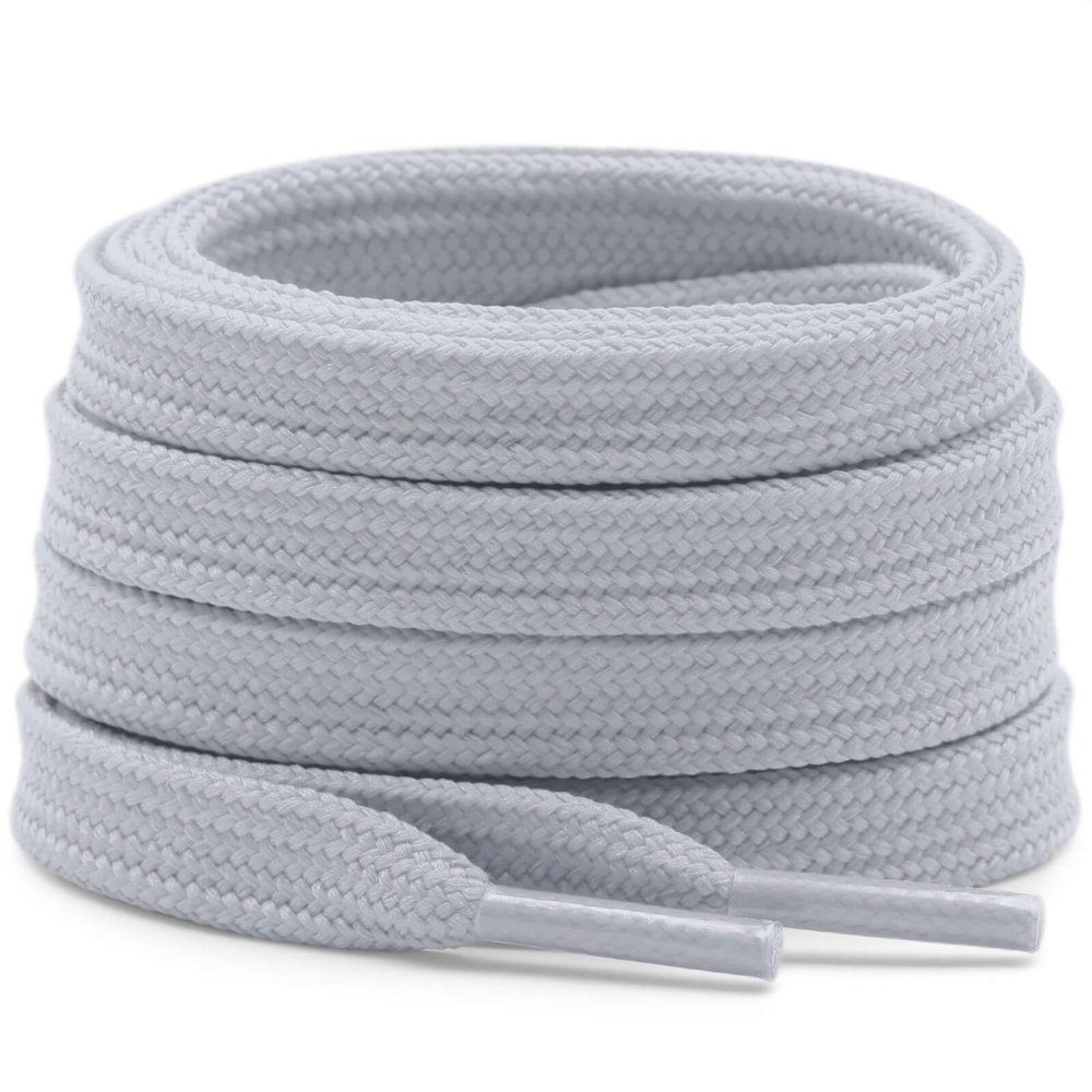 DELELE Solid Flat Shoe Laces: Hollow Thick Gray Shoelaces for Sneakers 2 Pair 35 inch