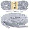DELELE Solid Flat Shoe Laces: Hollow Thick Gray Shoelaces for Sneakers 2 Pair 35 inch view 2