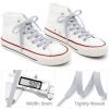 DELELE Solid Flat Shoe Laces: Hollow Thick Gray Shoelaces for Sneakers 2 Pair 35 inch view 3