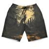 Howling Wolf Men's Swim Trunks - Moon Night Hawaiian Shorts for Men, Men's Summer Bathing Shorts Set 41 Size 5XL view 1
