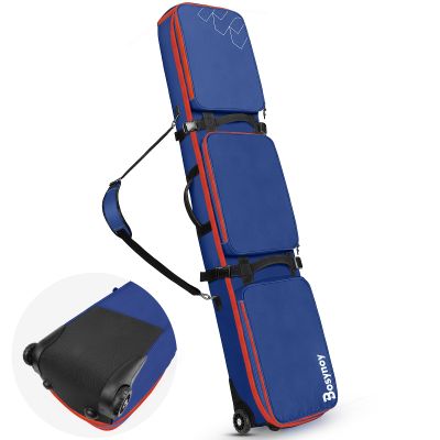 Bosynoy Snowboard Bag with Wheels, Waterproof Padded Snowboard Bags for Air Travel, Extendable to 175 cm Durable Roller Ski Boot Travel Bag Storage Ski Board Boots, Helmet, Jacket,Blue