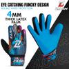 ZASH Soccer Goalie Gloves for Kids, Youth & Adult Football Goalkeeper Gloves Double Wrist Protection with 4-mm Latex Strong Grip Palm (Cyan Blue, Size 3 Suitable for 5 to 6 Year Old) view 2