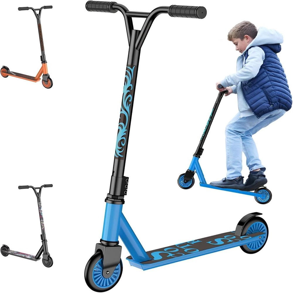 Trick Scooter for Kids 6 Years and Up - Pro Scooters for Teens - Best Stunt Scooter for Scooter Tricks,Perfect Stunt Scooter for Beginner or Advanced Blue