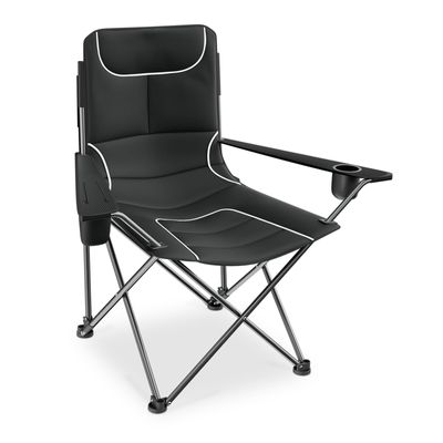 Athena Collection Portable Camping Chair for Outdoor, Foldable Outdoor Beach Camping Chair with Adjustable Backrest & Armrest, Oversized Padded Chair Folding Lawn Chair with Cooler & Cup Holder