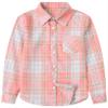 Betusline Girls' Plaid Flannel Shirt, Kids Long Sleeve Button Button Shirts Tops,F Pink & Gray #17-8 Years= Tag 140 view 1