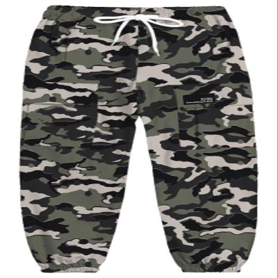 Cromoncent Girls Cargo Pants Elastic Waist Lightweight Outdoor Jogger Pants, Black Green Camo 9-10 Years