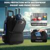 AUROTIER Rolling Baseball Backpack with Off-road Wheels, Wheeled Catchers Gear Bag for Baseball Equipment, 4 Bats, Large Softball Bag for TBall, Helmet & Accessories with Fence Hook, Black view 4