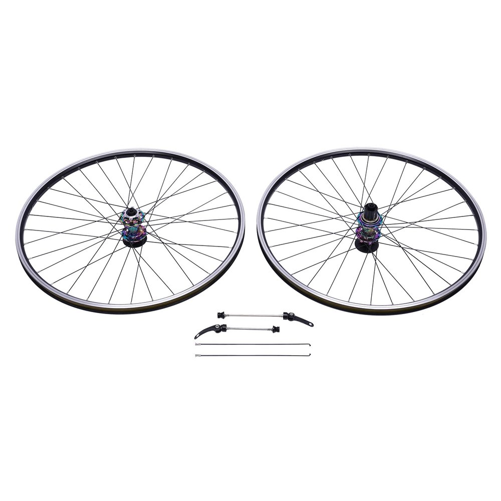 29Inch Mountain Bike Wheelset, 441Lbs Load Front Rear Wheels Bike Wheels Ultra-Light Aluminum Alloy Rim Disc Brake MTB Wheelset for Front Gear 3.94Inch & Rear Gear 5.31Inch Cassette Bike (Dazzling)