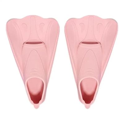 HDNSAUD Swim Training Fins Swim Fins for Children Soft Scuba Diving Snorkeling Flippers for Training Children Swimming Trainin for Boys Girls(Pink XXS)