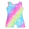 HOZIY Gymnastics Leotards for Girls 10-12 11 Year Old Kids Dance Clothing Rainbow Stripes Colorful Glitter Shiny Tumbling Outfits Sparkle view 1