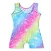HOZIY Gymnastics Leotards for Girls 10-12 11 Year Old Kids Dance Clothing Rainbow Stripes Colorful Glitter Shiny Tumbling Outfits Sparkle view 2