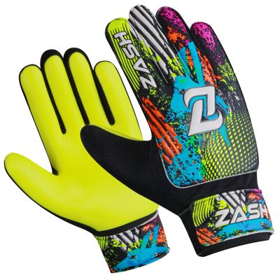 ZASH Soccer Goalie Gloves for Kids, Youth & Adult Football Goalkeeper Gloves Double Wrist Protection with 4-mm Latex Strong Grip Palm (Yellow Fluorescent, Size 4 Suitable for 6 to 9 Years Old)