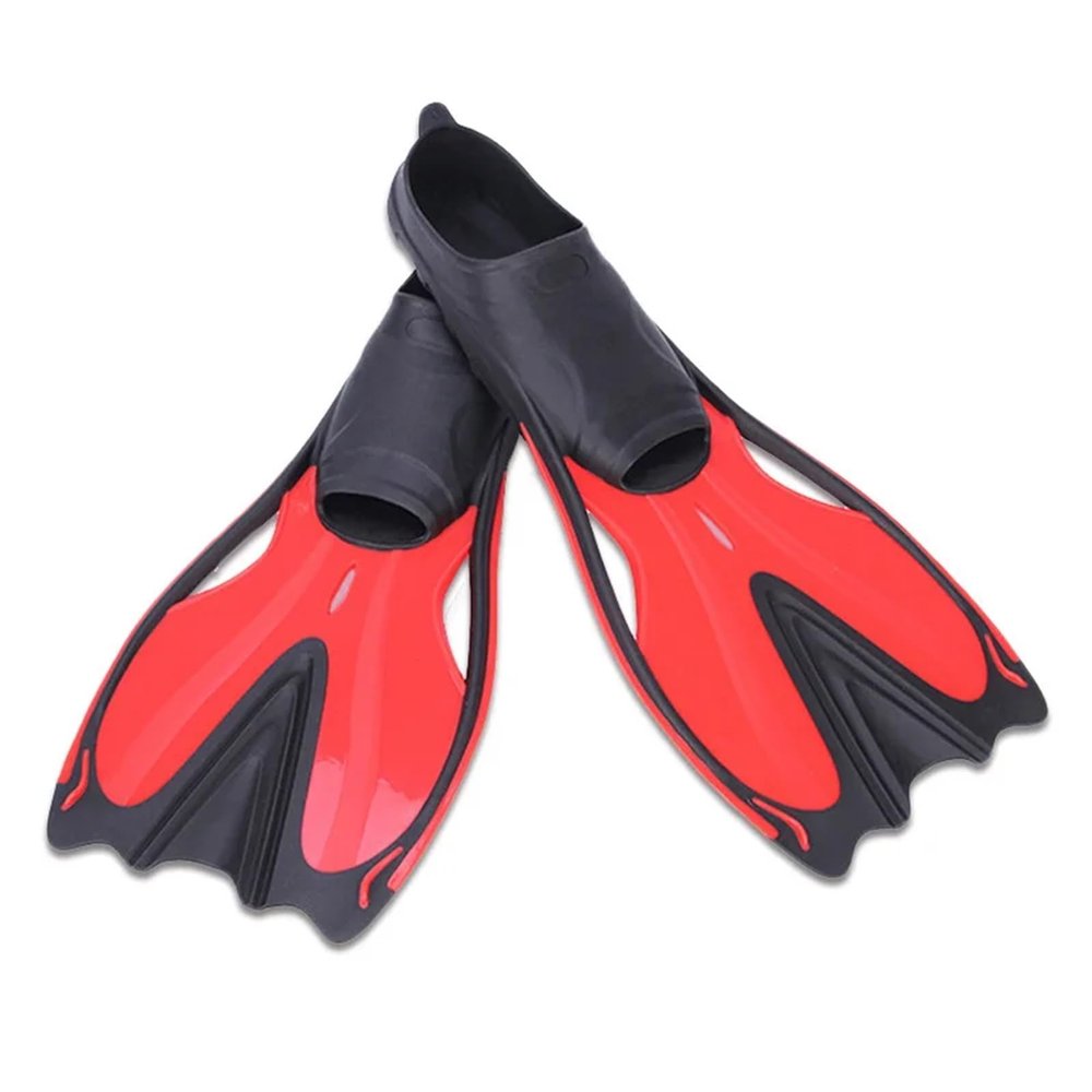HDNSAUD Swim Training Fins Anti Slip Snorkeling Diving Swimming Fins for Adults Women Men Water Sports Adjustable Training Foot Flippers Equipment(Red,XXL)