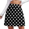 Dots Pattern Black White Short Skirt Athletic Skorts Womens Golf Skirts Pickleball Skort Breathable High Waist Workout Exercise Skort view 1