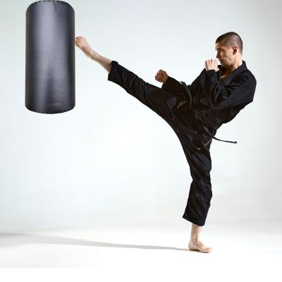 Elitix Wing Chun Dummy Training Boxing Pads Equipment, Martial Arts Training Equipment/Taekwondo Sparring Gear Kick Pad, Easy Carry Wing Chun Dummy Stand, Wall Mount(Large)