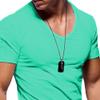 Men's Zip Deco Muscle T-Shirts Short Sleeve V Neck Workout Athletic T-Shirt Bodybuilding Solid Casual Tee Tops (Green,X-Large) view 2