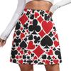 TVCATYE Poker Card Print Short Skirt Athletic Skorts Women Golf Skirts Pickleball Skort Breathable High Waist Workout Sport Skort Red view 1