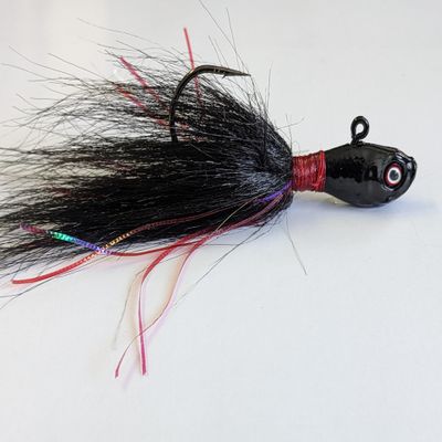Ultra Minnow Guppy Bucktail Jig Color Black Size 5oz