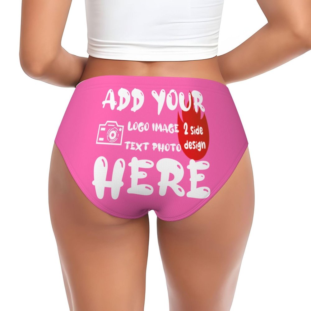 Custom Panties for Women - Add Your Text/Image, Personalized Sexy Funny Underwear with Photo, Custom Gifts for Lover Mom Birthday - Small Pink