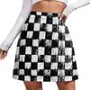 TVCATYE Checkerboard Retro Pattern Short Skirt Athletic Skorts Womens Golf Skirts Mini Skirt Breathable High Waist Workout Activewear Skort Black view 1