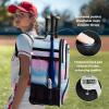 AUROTIER Rolling Baseball Backpack with Off-road Wheels, Wheeled Catchers Gear Bag for Baseball Equipment, 4 Bats, Large Softball Bag for TBall, Helmet & Accessories with Fence Hook, Blue-pink view 3