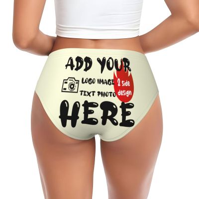 Custom Panties for Women - Personalized Sexy Funny Underwear with Photo - Customizable Gifts for Mom, Wife, Valentine Day - 4X-Large Yellow