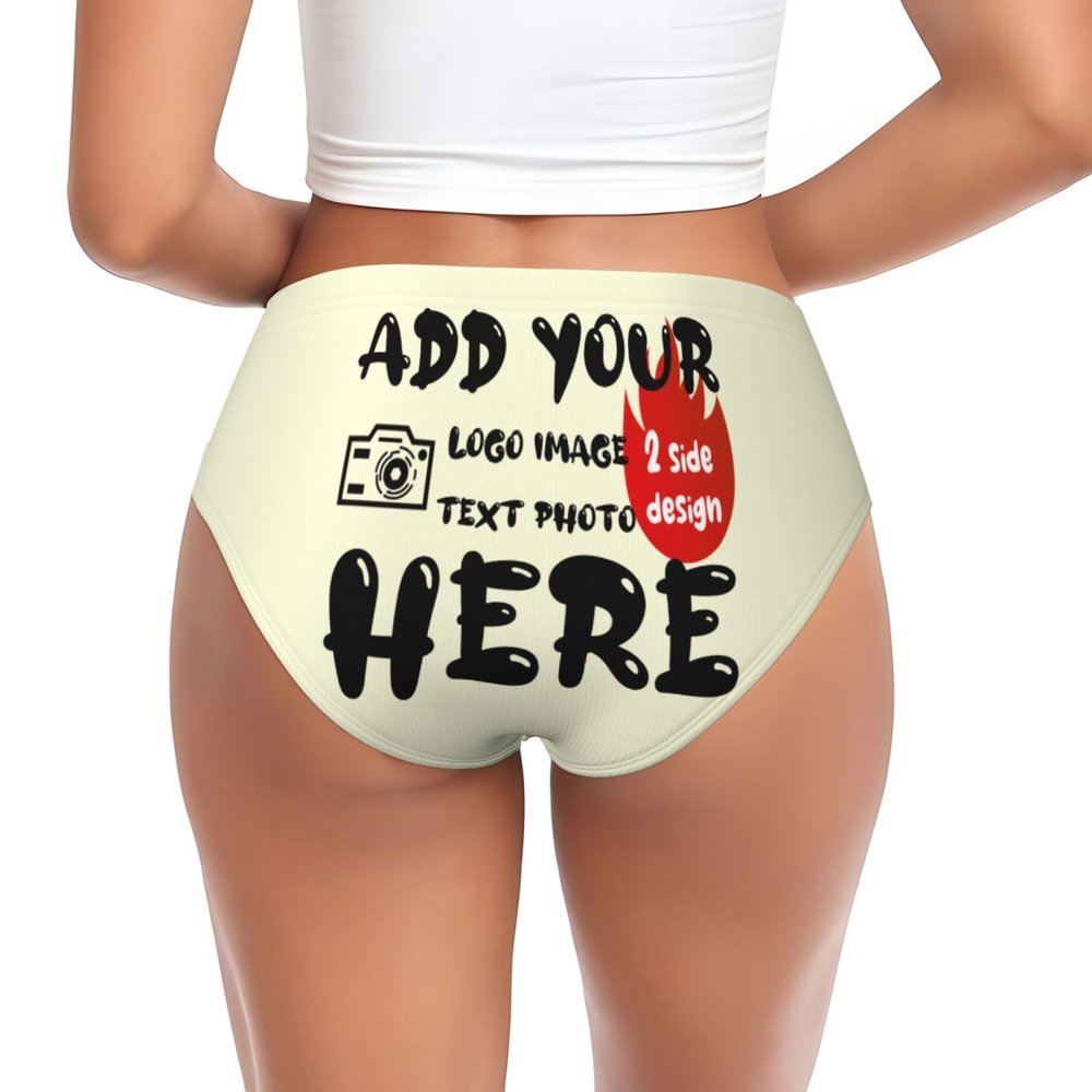 Custom Panties for Women - Personalized Sexy Funny Underwear with Photo - Customizable Gifts for Mom, Wife, Valentine Day - 4X-Large Yellow
