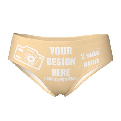 Custom Panties Add Your Photo Custom Underwear with Photo Customized Sexy Funny Underwear for women Design Gifts for Mom Mother's Day X-Large Yellow