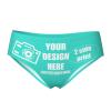 Custom Panties Add Your Text/Photo Customized Panties Underwear with Photo Personalized Sexy Funny Panties Underwear for women Design Gift for Mom Wife Valentine Day Large Cyan view 1