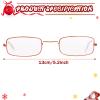 Fiada 6 PCS Old Man Glasses Costume Set 2 Round Eyeglasses 2 Square Glasses 2 Beaded Chain for Christmas Cosplay(Rose Gold) view 2