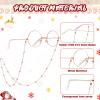 Fiada 6 PCS Old Man Glasses Costume Set 2 Round Eyeglasses 2 Square Glasses 2 Beaded Chain for Christmas Cosplay(Rose Gold) view 3