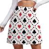 TVCATYE Playing Cards Short Skirt Athletic Skorts Women Golf Skirts Tennis Skirts Breathable High Waist Workout Activewear Skort White view 1