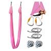 Aerial Yoga Hammock Swing Kit, Living Room Bedroom Gym Studio Classroom Anti Gravity Flying Yoga Hammocks Silk, Adults & Kids Fitness Equipment, Ceiling Mount with Fittings(Pink1,8.5yards (7.8m)) view 1