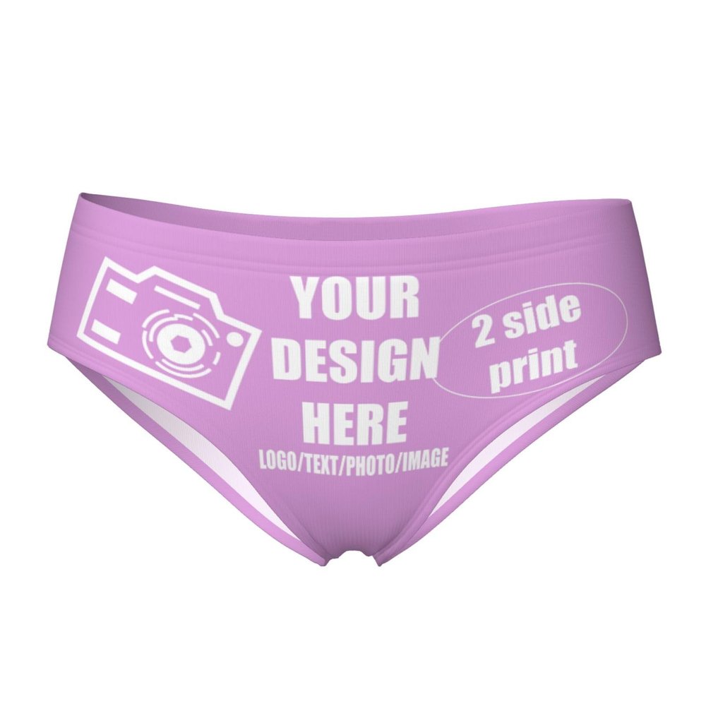 Custom Panties Images or Text for Customization Personalized Panties Underwear with Photo Custom Sexy Funny Briefs Underwear for women Design Gifts for Lover Mom Anniversaries 3X-Large Purple