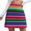 TVCATYE Mexican Striped Short Skirt Athletic Skorts Womans Golf Skirts Pickleball Skort Breathable High Waist Workout Sport Skort Blue view 1