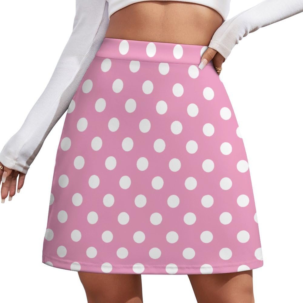 TVCATYE Polka Dot Pink Graph Short Skirt Athletic Skorts Womens Golf Skirts Pickleball Skort Breathable High Waist Workout Sports Skort