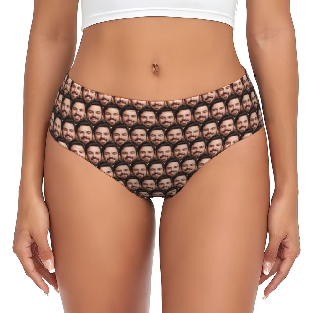 NineFit Basics Custom Panties with Face Customize Your Text Custom Briefs with Photo Personalized Sexy Funny Panties for women Customize Gift for Lover Mom Wife Anniversaries 3X-Large, Style-6