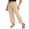 EXCHIC Women's Business Straight Leg Dress Pants Elastic Waist Zipper Closure Work Trousers with Pockets(Khaki, Small) view 4
