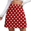 TVCATYE Polka Dots Red White Print Short Skirt Athletic Skorts Women Golf Skirts Mini Shorts Breathable High Waist Workout Exercise Skort view 1