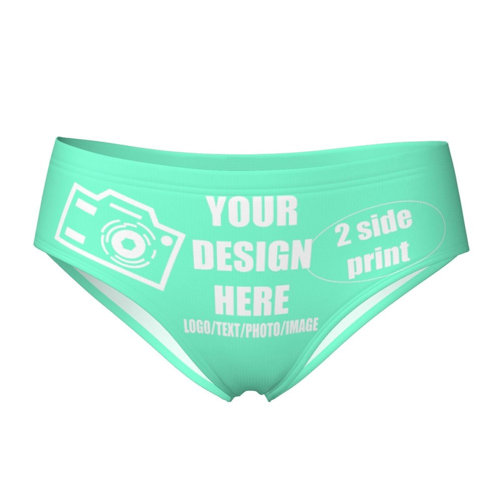 Custom Panties Customize Your Text/Image Custom Panties Underwear with Photo Customized Sexy Funny Panties Underwear for women Custom Gift for Mom Mother's Day X-Large Green