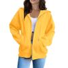Fall Sweaters for Women Trendy Womens Fashion Womens Zip Up Hoodies Long Sleeve Fall Oversized Sweatshirts Y2K Jacket with Pockets 2024 Fashion Clothes D Yellow S view 1