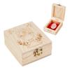 AHANDMAKER Keepsake Box, Wooden Storage Box Small Wood Box Wood Jewelry Box with Front Clasp and Fabric Decorative Box for Jewelry Storage Crafts Art Home Decoration view 1